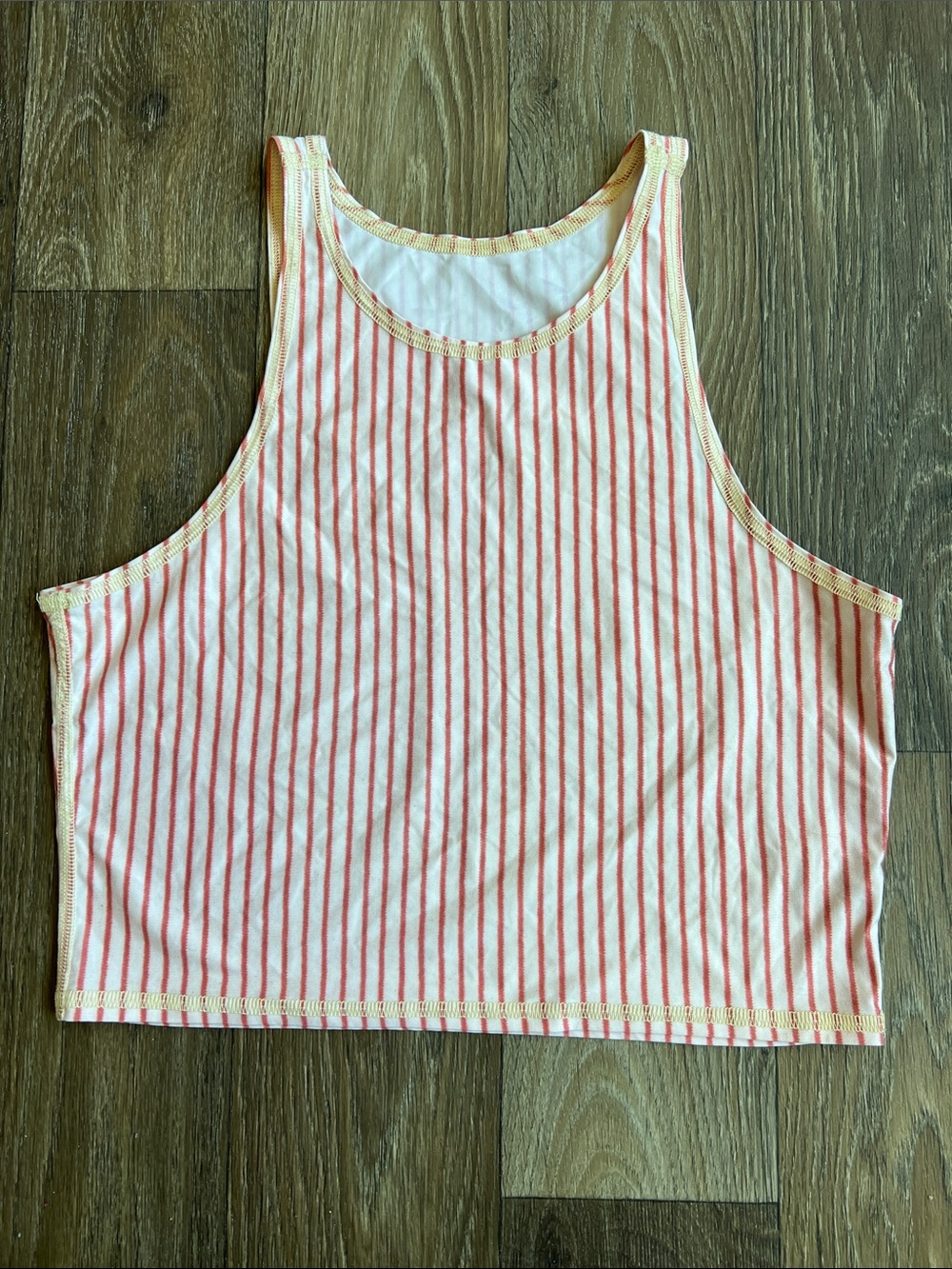 Teeki Pink & Cream Striped Mermaid Style Top  Tank